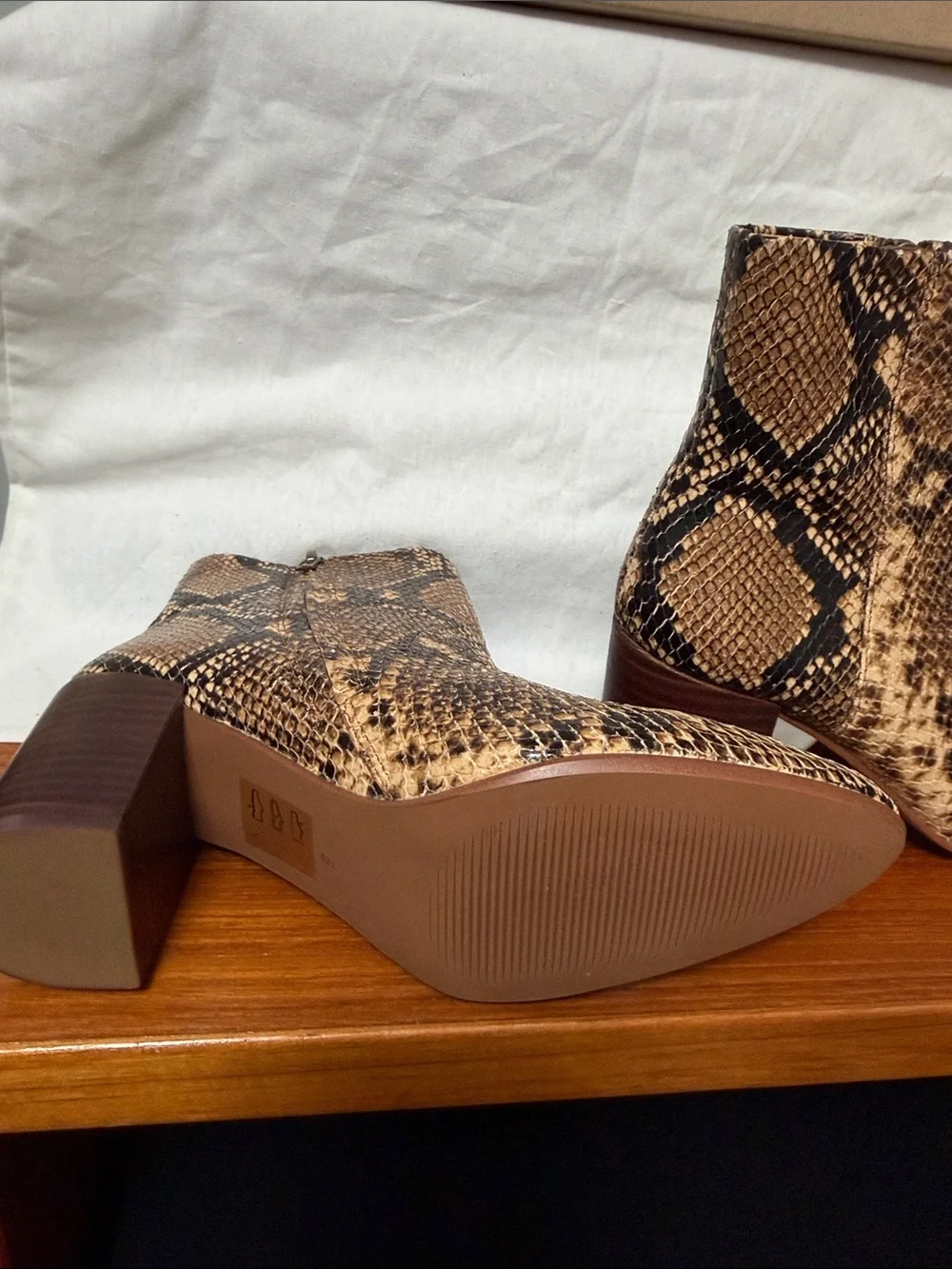 Madewell Brown Snake-Print Ankle Booties